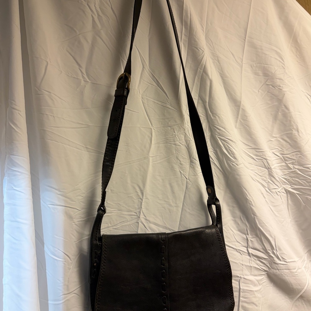 Lucky Brand Black Crossbody Bag Classic Saddlebag
